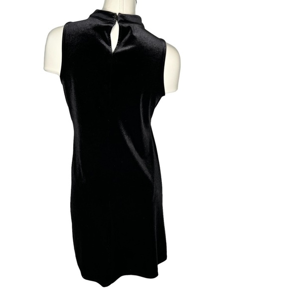 WORTHINGTON Black Velvet Velour Sleeveless Keyhole Cocktail Dress Size M - Picture 3 of 16